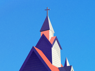 Church made with sketch 🖤 amen architecture blue building church corner illustrations minimal