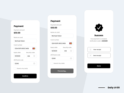 Day 11 • Flash Message 100daychallenge black black white black and white bw credit card creditcard daily ui dailyui dailyuichallenge design flash message iphone app minimal minimalism minimalist monochrome payment payment form transaction