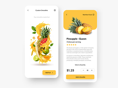 Smoothie App app appdesign design minimal ui uichallenge ux