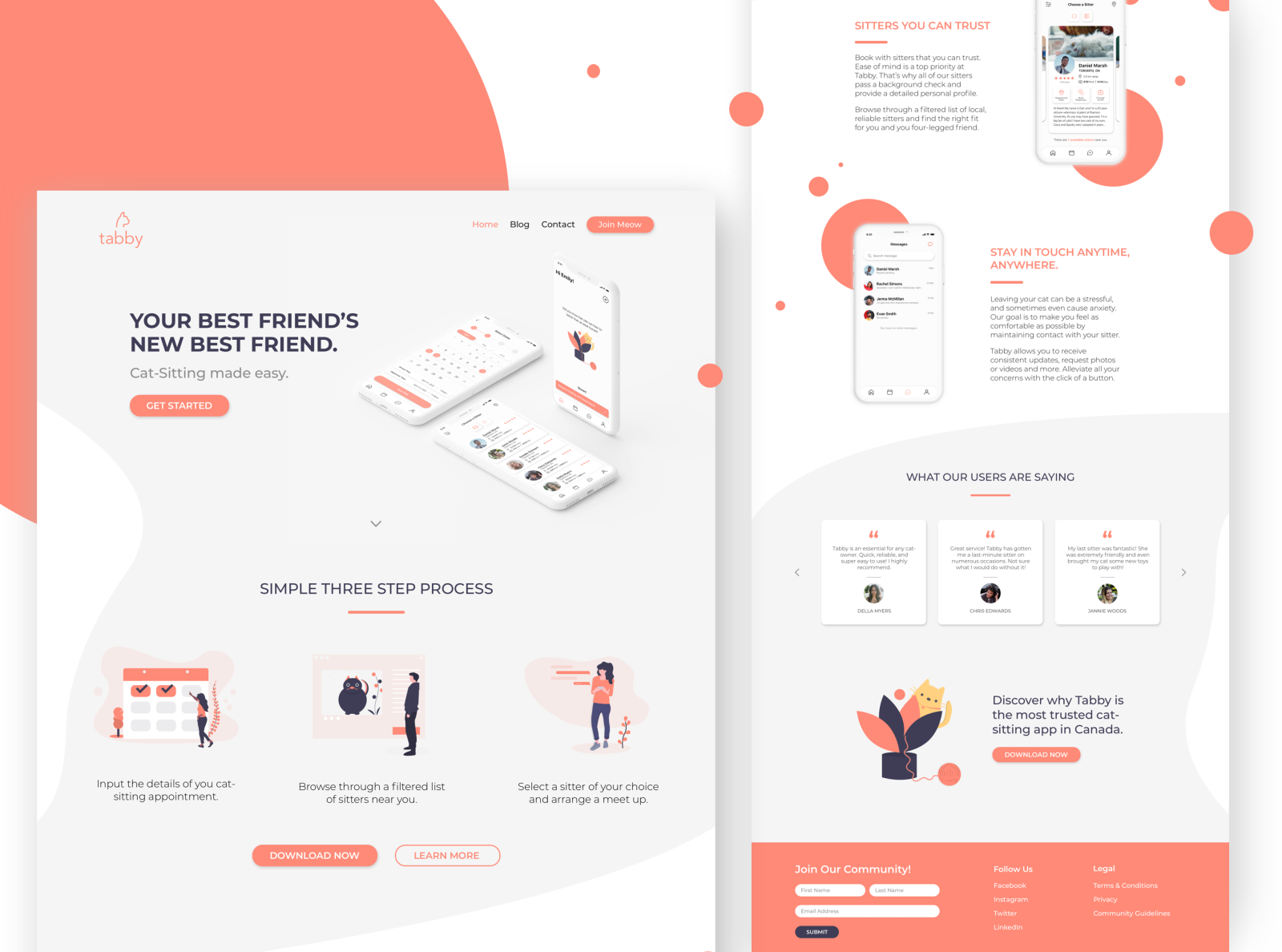 Cat-Sitting Microsite by Brendan Kirby on Dribbble