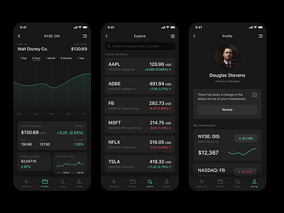 Investment App (Dark Theme)