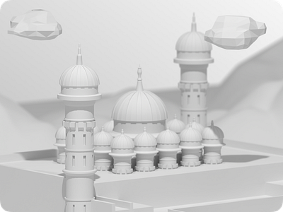 The layout of the largest mosque in Central Asia 3d design graphic design illustration