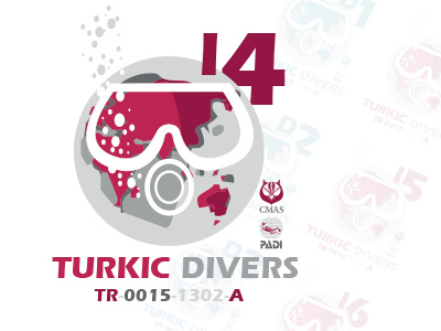 Turkic Divers design logo russian scuba t shirt