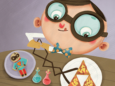 Nerdy Numbers digital illustration picture book
