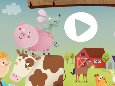On The Farm 02 animals app chicken digital farm game horse illustration ipad mouse pig