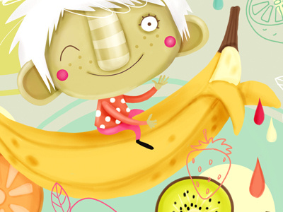Package illustration for drink digital fruit illustration package illustration