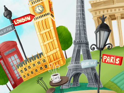 Europe city digital europe illustration london paris