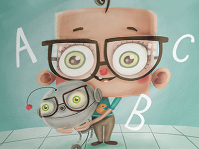 My Little Geek (ABC book cover) abc book boy cover digital geek illustration