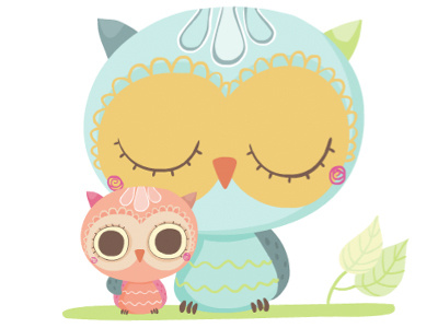 Owls illustration nursery owl vector wall deco wall sticker