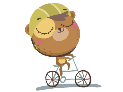 Little Bear Biking animals bear bike digital illustration mascot vector