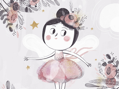 Ballerina ballerina children digital illustration