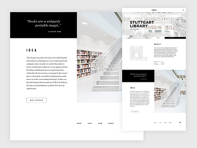 Yi Architects / Project page Stuttgart library architect black design geometric grid library space typography web white