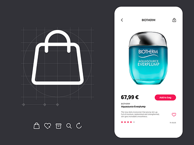 Shopping bag icon based on golden ratio app bag e commerce icon notino product detail shopping