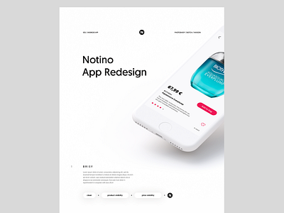 Notino App Case Study / work-in-progress app design layout notino simple typography white