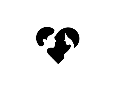 Logo for a brand called Love heart logo love man negative space woman