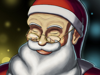 Santa Digital Painting digital drawn illustration