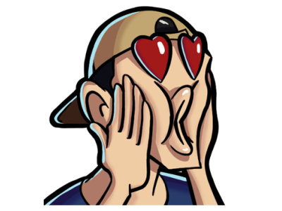 Heart Eyes Twitch Emote drawn emote illustration twitch