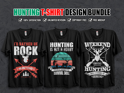 Deer Hunting T-Shirt Design Bundle