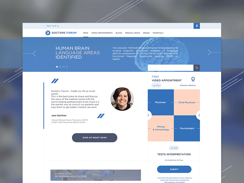 Doctors Forum - Your online medical center blogs consulting doctor medical online appointments social network ui ux web site
