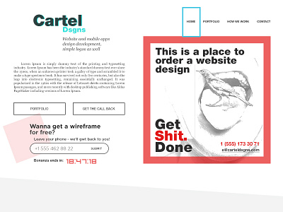 Cartel Dsgns Shot design studio mobile app design order website design web design web studio website