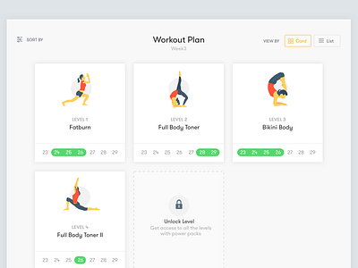 Workout planner dashboard