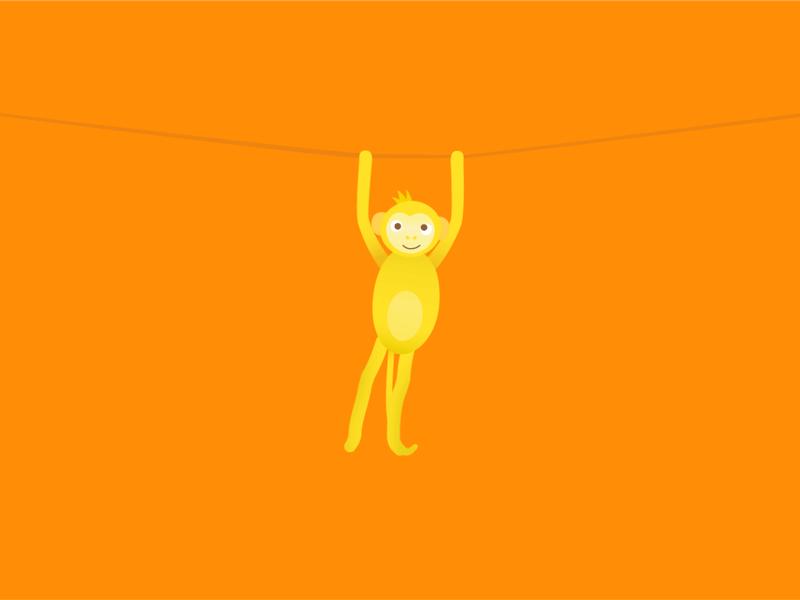 Swinging Monkey animated animation cute gif monkey rope swinging