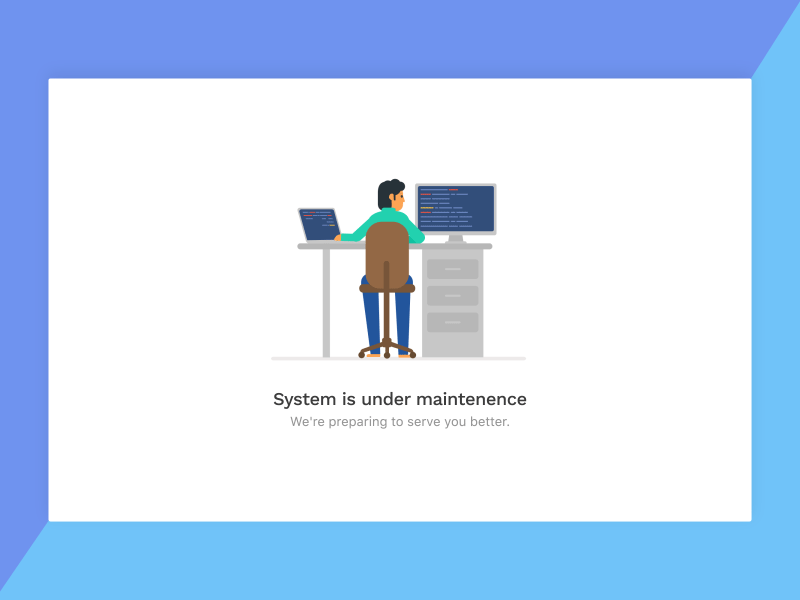System under maintenance error page 404 408 500 concept gif maintenance error server error timed out web