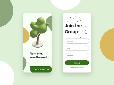 Mobile Sign Up Page for a tree planting campaign