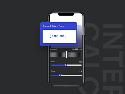 Simple Interest Rate Calculator - Daily UI 004 calculator app calculator ui graphicdesign mobile app design uiuxdesign