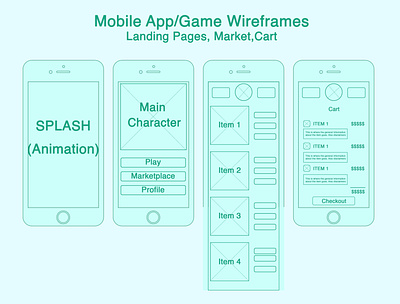 Mid-Fidelity Wireframes (mobile game app) app app design design game design graphic designer graphicdesign product designer ui ux wireframe wireframe design wireframes wireframing