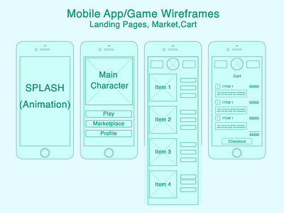 Mid-Fidelity Wireframes (mobile game app)