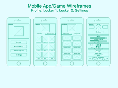 Mid-Fidelity Wireframes (mobile game app)