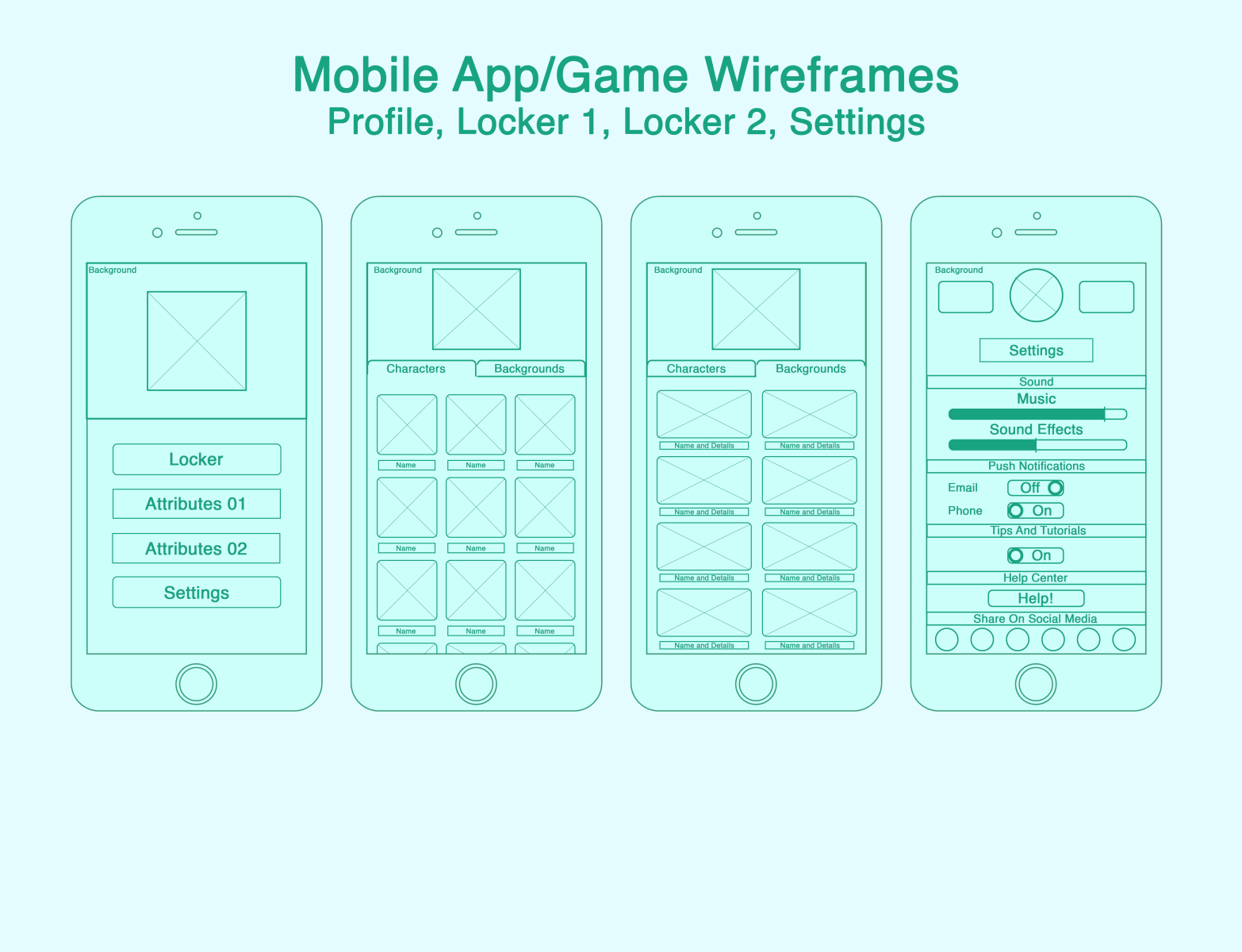 Mid-Fidelity Wireframes (mobile Game App) By Zabethy (Elizabeth ...