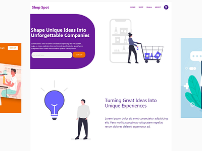 Landing Page design illustration landingpage logo ux