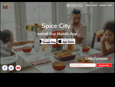 Spice City landing page hero section