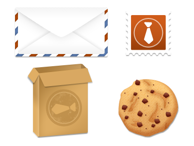 Vector Website Graphics box cookie letter stamp vector website