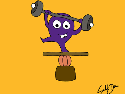 LA Lakers inspired mascot basketball cute funny illustrator lakers photoshop art workout