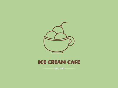 Ice Cream Cafe (Matcha colors) adobe adobe illustrator branding cafe green ice cream ice cream shop illustrator logo matcha