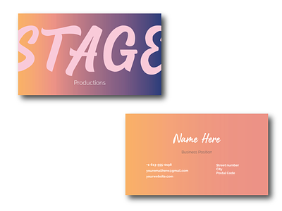 STAGE Productions - Business Card adobe adobe illustrator branding business card design graphic design illustrator logo