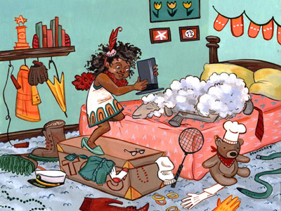 Fini! Dress-up Explosion + Sleepy Sheep. animals childrens book art illustration painting sheep