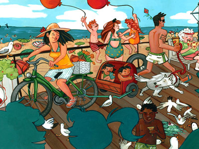 Down The Shore beach illustration painting shore summer
