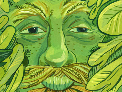 Green Man green man illustration omni art house painting