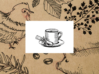 Restaurant ink illustrations coffee hand drawn homemade line art pen and ink restaurant branding sketch