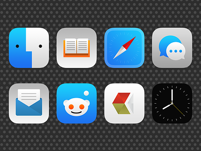 iOS clock finder ibooks ios iphone mail messages reddit safari vsco