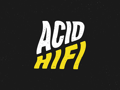 Acid acid hifi logo psychedelic wavy yellow