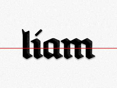 liam blackletter branding grain liam logo noise red type