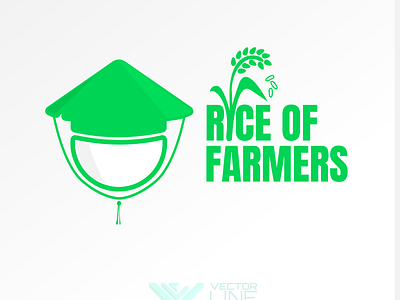 Rice of Farmers design farmer flat logo vector