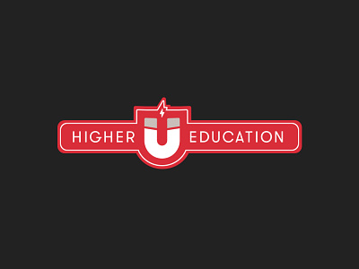 Stickers HigherEducation.com branding flat icon logo minimal vector
