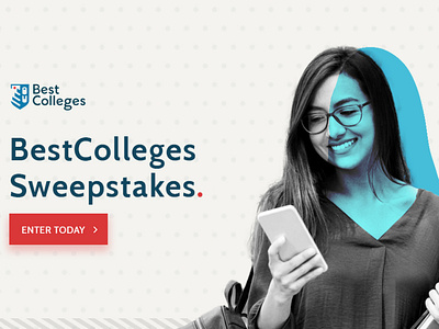 Sweepstakes BestColleges.com & TheBestSchools.org flat illustration image editing ux