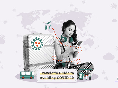 Traveler s Guide to Avoiding COVID 19 brand identity design photoshop vector